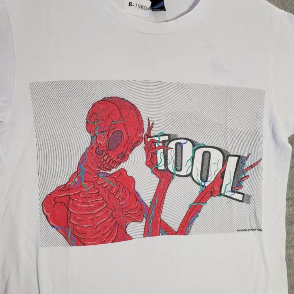 Tool Men Shirt Small White Rock Band‎ Skeleton  Los Angels California Tee READ - Picture 2 of 10